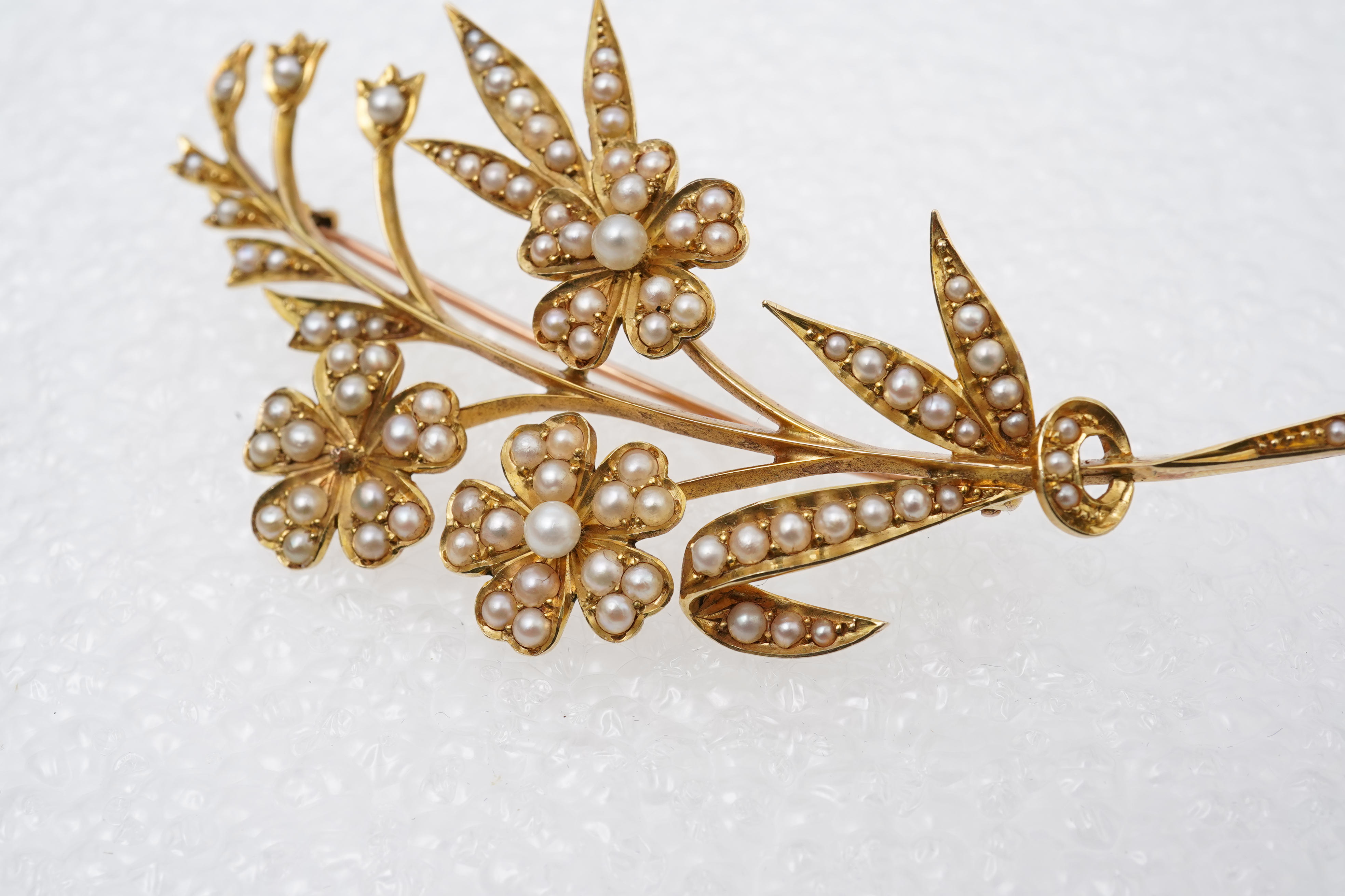 An Edwardian seed pearl brooch, early 20th century